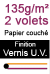 Dépliant A3 pliés en 2 volets (1 plis) au format A4 en 135/m² avec Vernis UV 