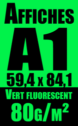 Affiche A1  vert fluo - vert florescent