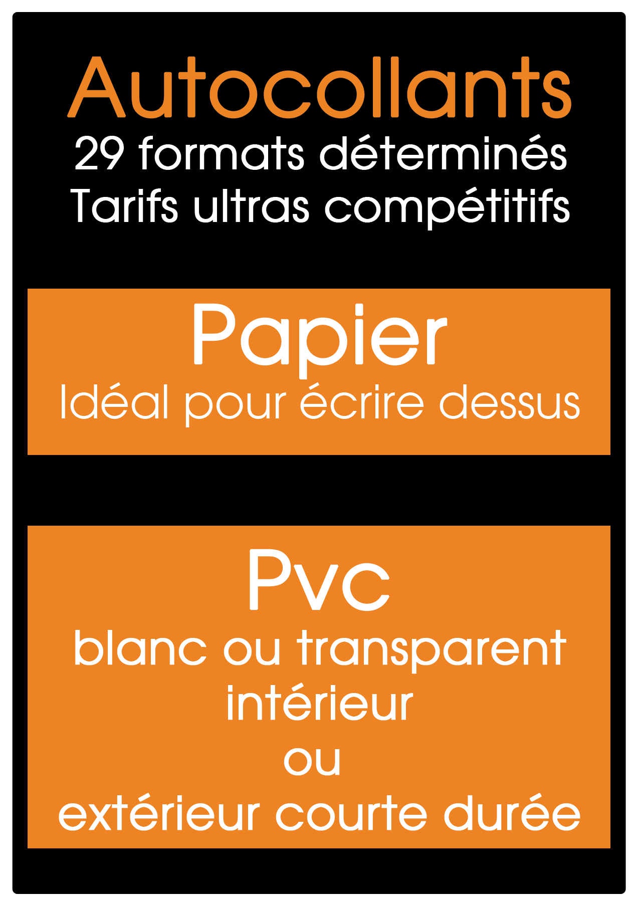 imprimer des autocollants ronds, carrés, rectangles, imprimer des autocollants stiickers pour l'interieur et pour l'extérieur, attention cette gamme est réservé au autocollants extérieurs de courtes durées