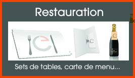 toute l'impression pour la  restauration sets de table, sous bock menu