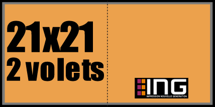 imprimer des dépliant carrés de 21x21 fermé plié en 2 volets 21x21 cm avec notre imprimerie en ligne