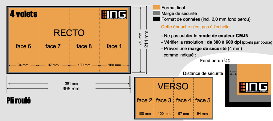 dépliant 10x21 3 volets roulé