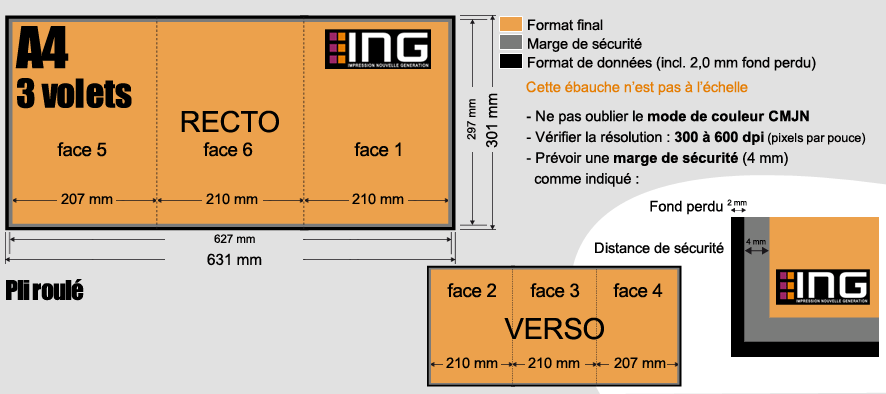 depliant a4 3 volet vertical roule