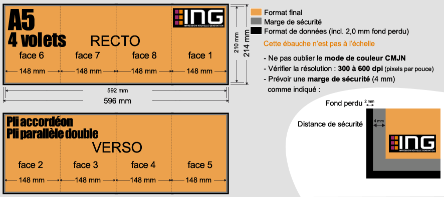 depliant a5 4 volets accordeon
